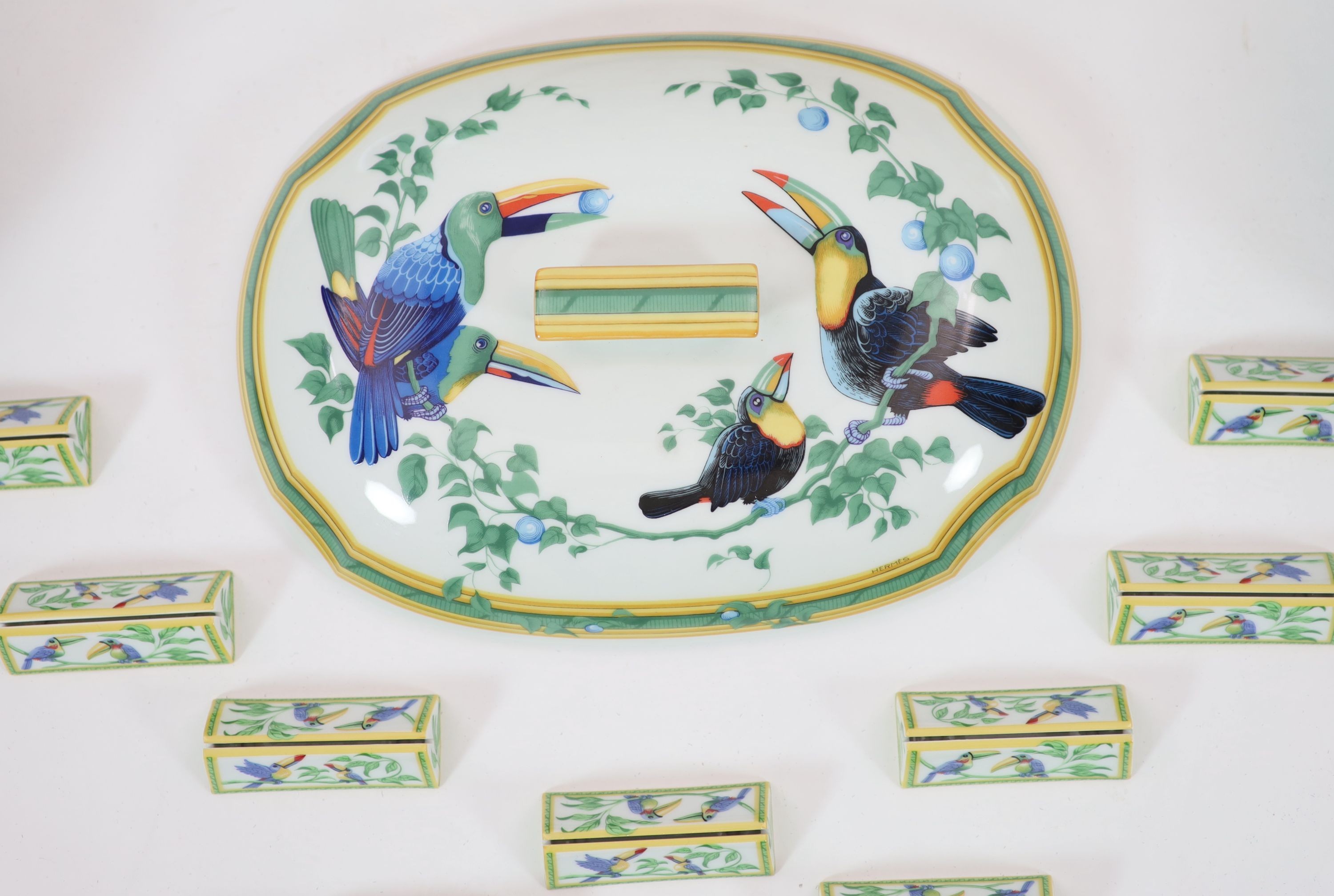 A Hermes, Paris ‘ Toucans’ part dinner service